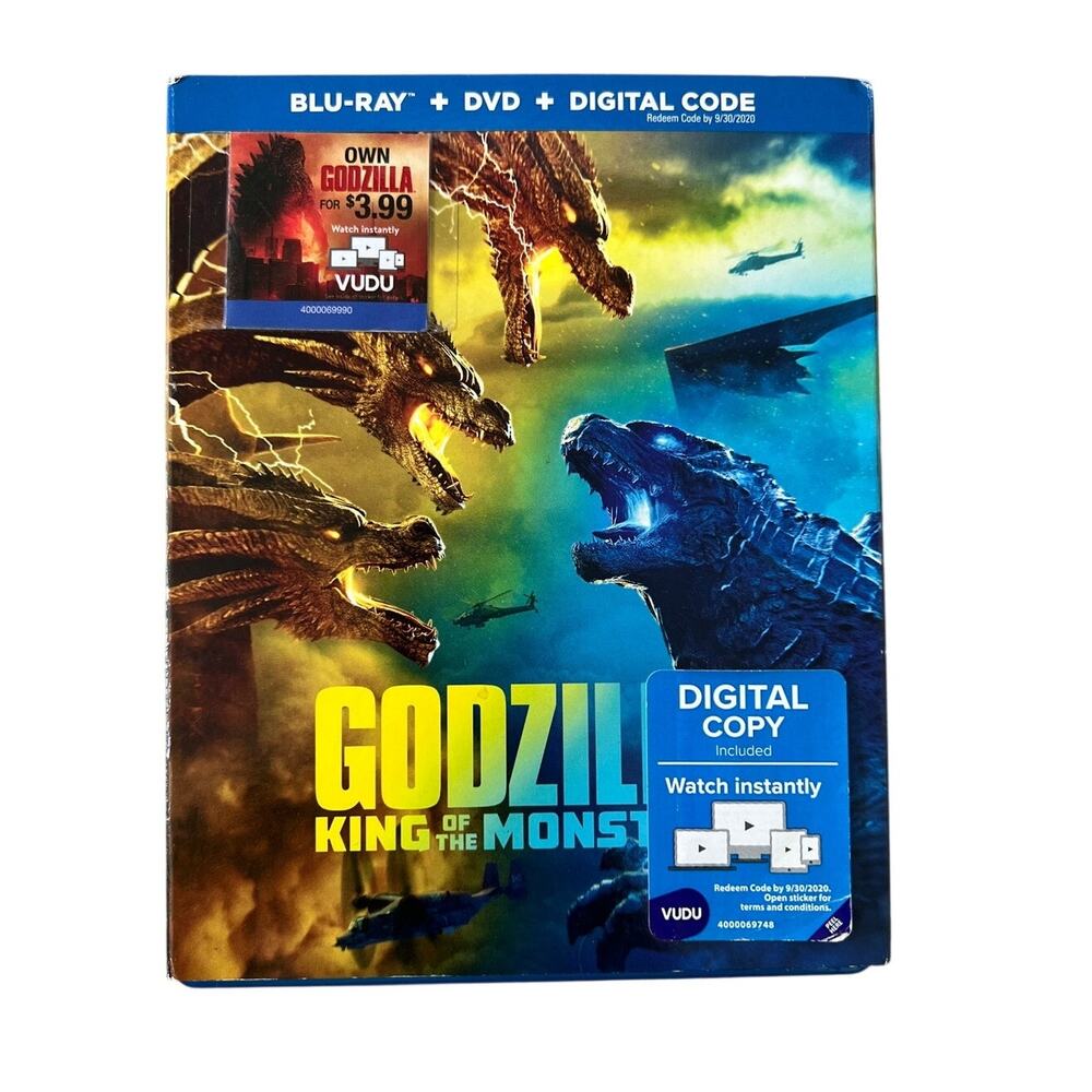 Godzilla: King of Monsters (2019) Blu-Ray DVD Digital Combo Pack w/ Slip Cover